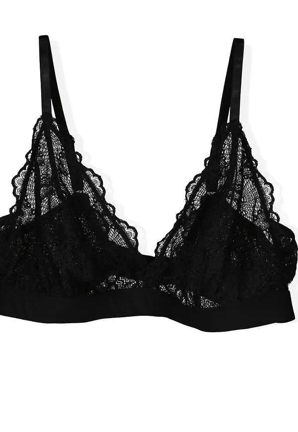Black Pattern Soft Bralette