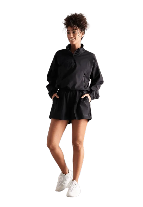Black Windbreaker Shorts