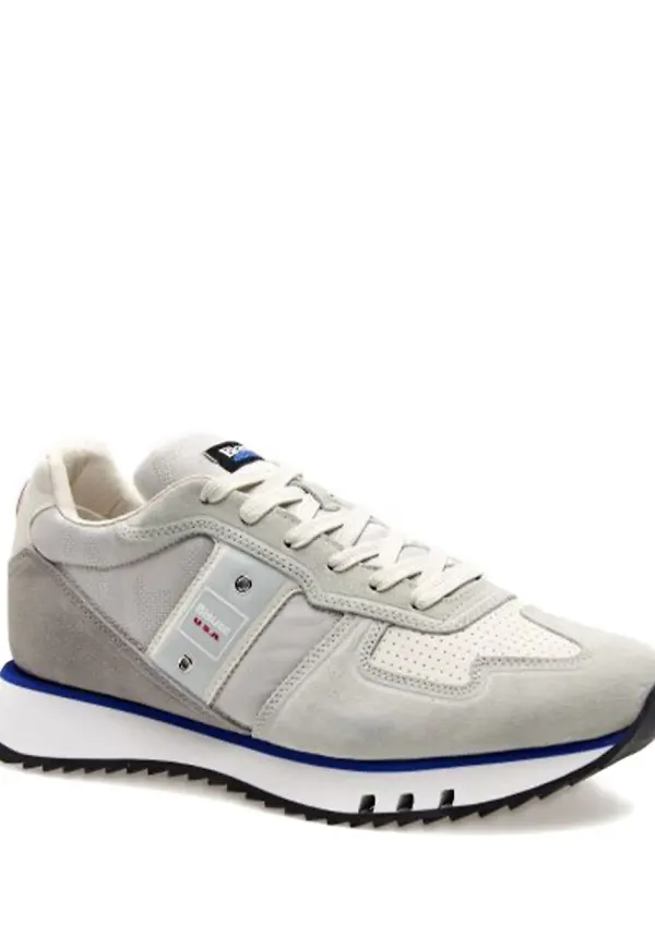 Blauer sneakers med panel - Grå