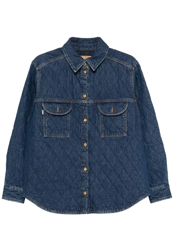 Blazé Milano quiltad jeansskjorta - Blå