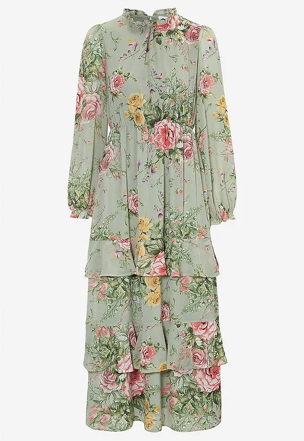 Blommig volangklänning Ura