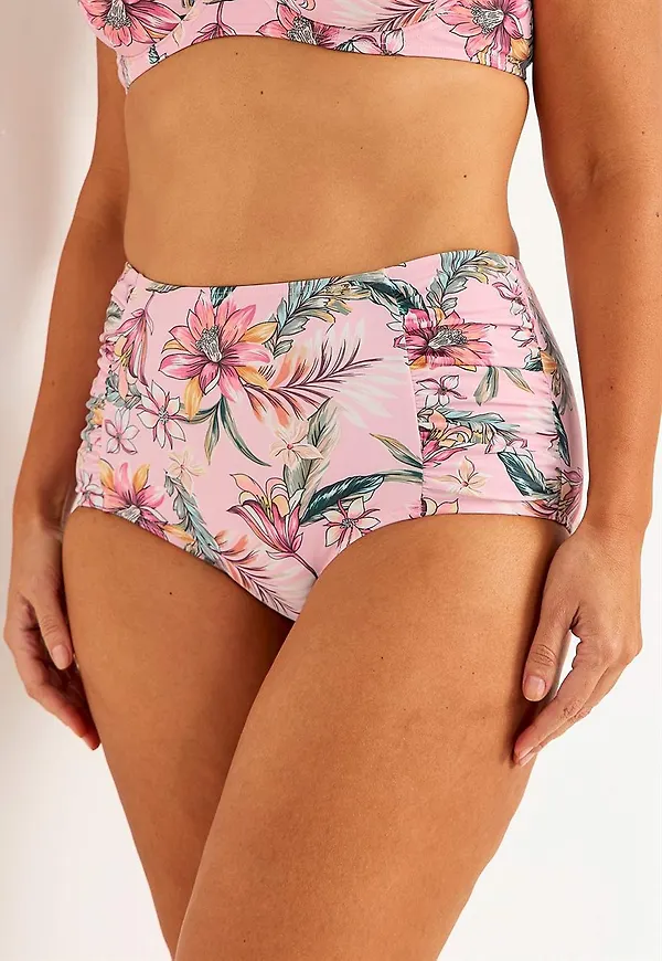 Blommönstrad bikinitrosa med hög midja Honolulu