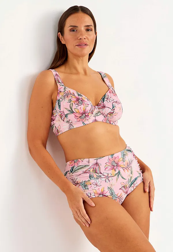 Blommönstrad, ovadderad bikini-bh Umeå