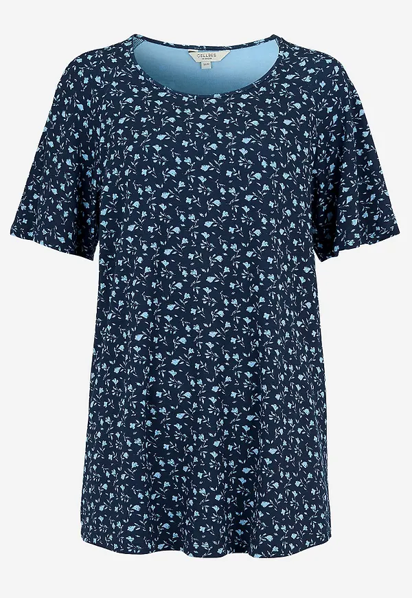 Blommönstrad trikåtunika