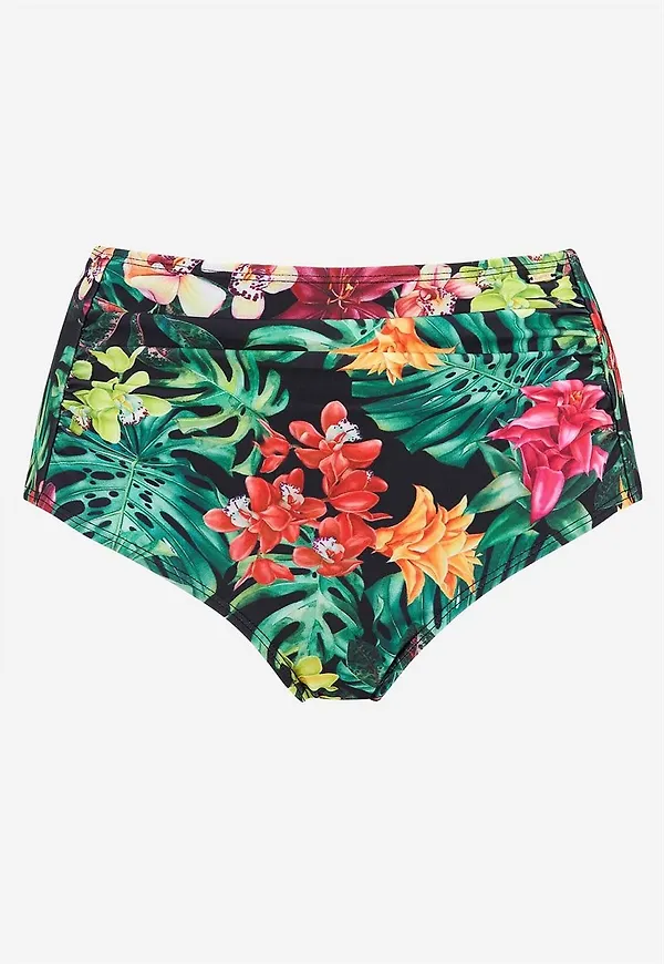 Blommönstrad bikinitrosa med hög midja