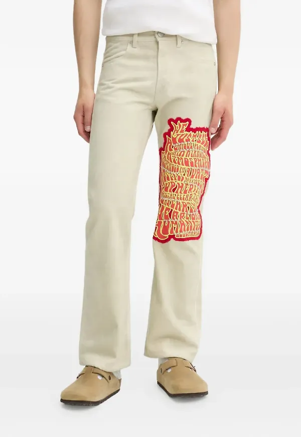 BLUEMARBLE jeans med brodyr - Neutral