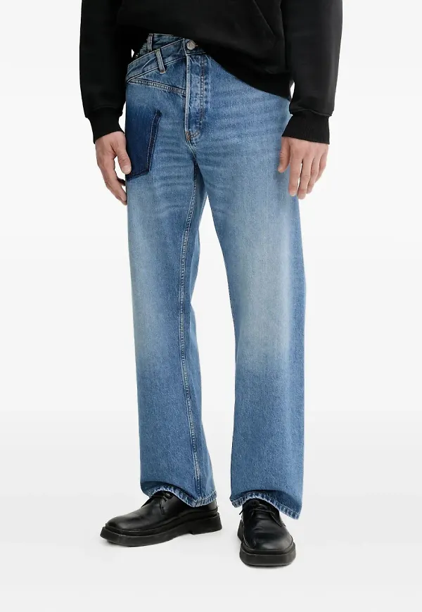 BLUEMARBLE jeans med vriden söm - Blå