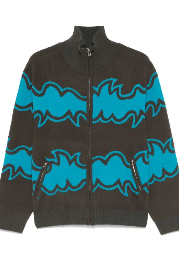 BLUEMARBLE kofta i jacquard - Grå