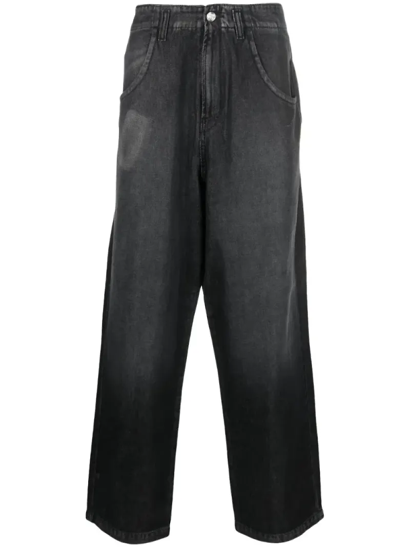 BLUEMARBLE wide leg-jeans med knäppning - Svart