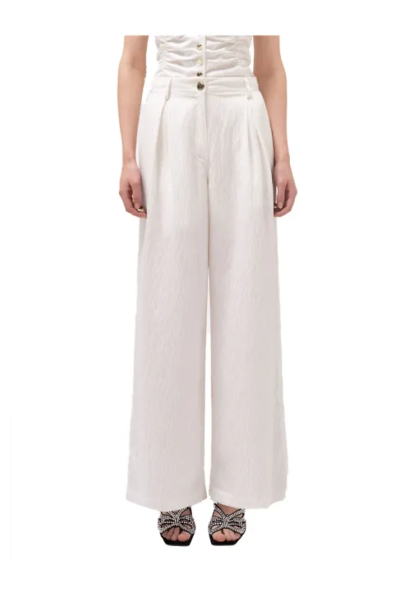 Blugirl Blugirl Trousers Cream Beige, Dam
