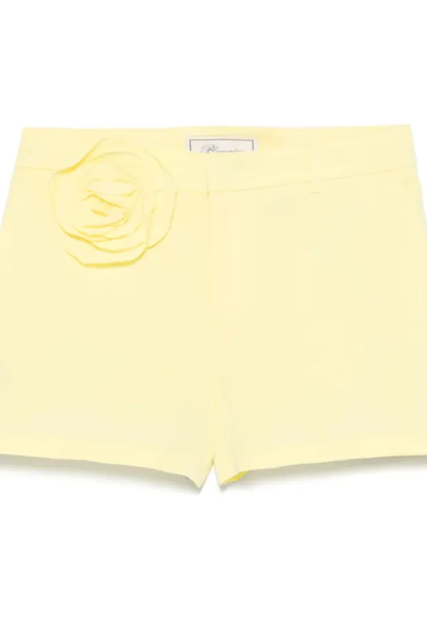 Blumarine, Shorts, Dam, S, Gula Knäppta Shorts med Fickor