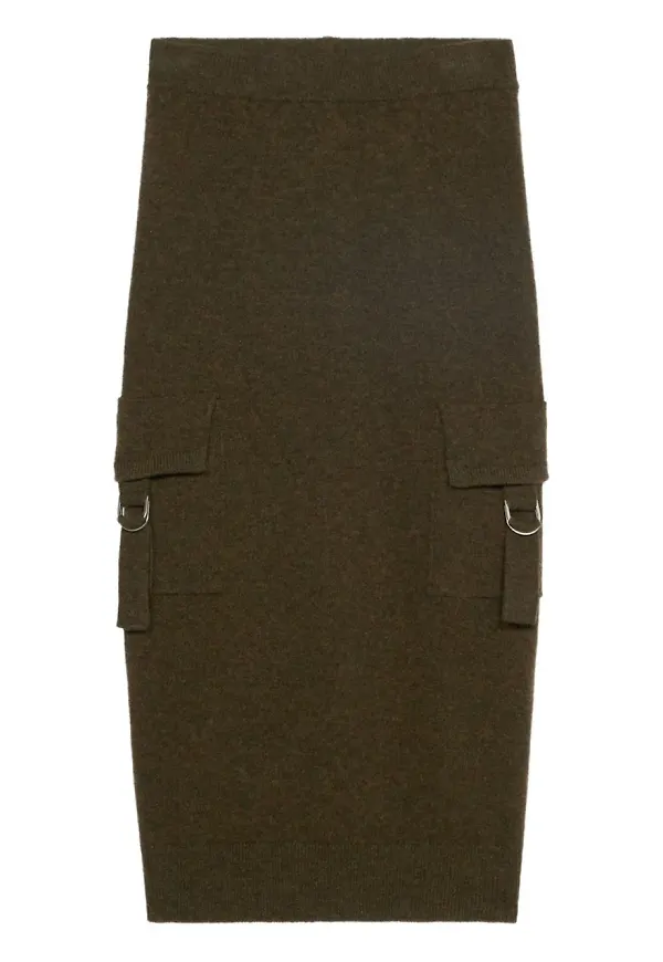 Blumarine stickad midikjol med cargofickor - Brun