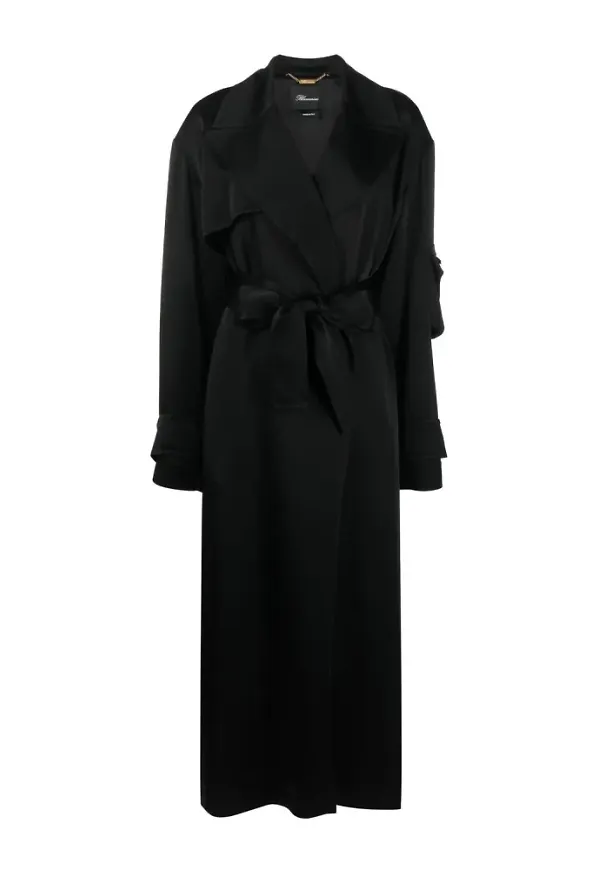 Blumarine Trench Raso Svart, Dam