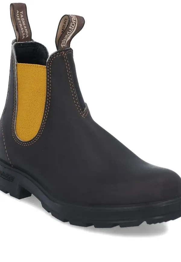 Blundstone läderstövlar med elastisk panel - Brun