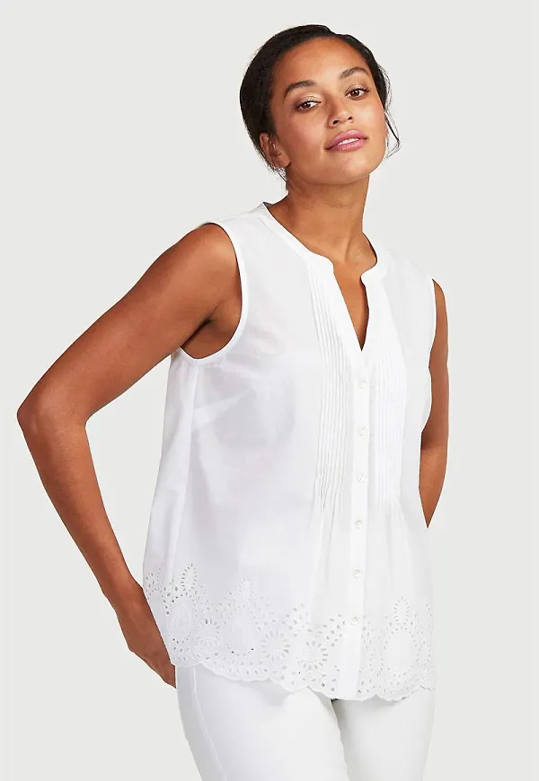 Blus i broderie anglaise