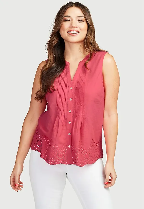 Blus i broderie anglaise