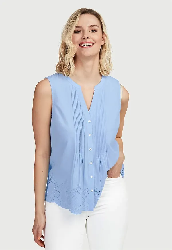 Blus i broderie anglaise