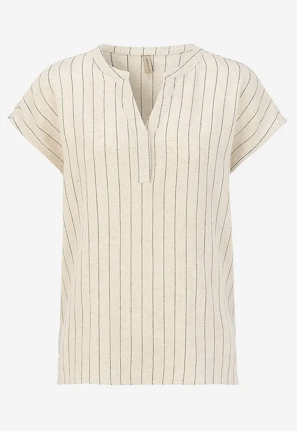 Blus i viskos- och linnemix