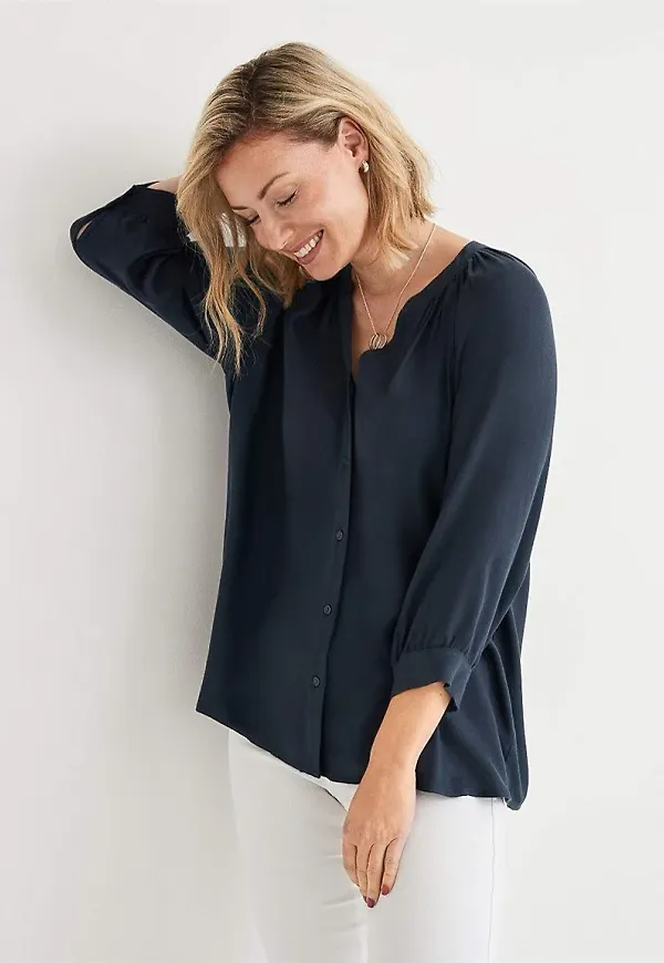 Blus med 3/4-ärmar