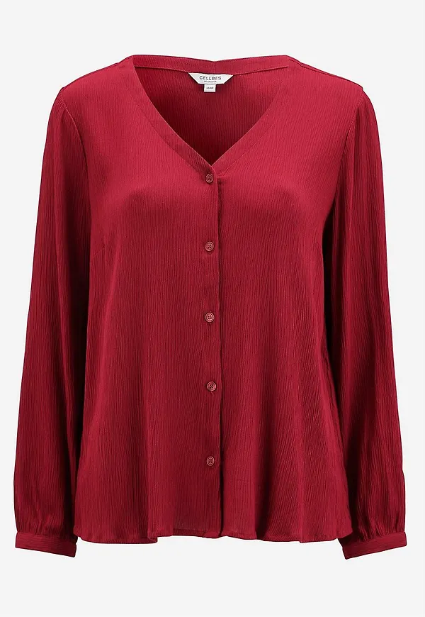Blus med crepe-kvalitet