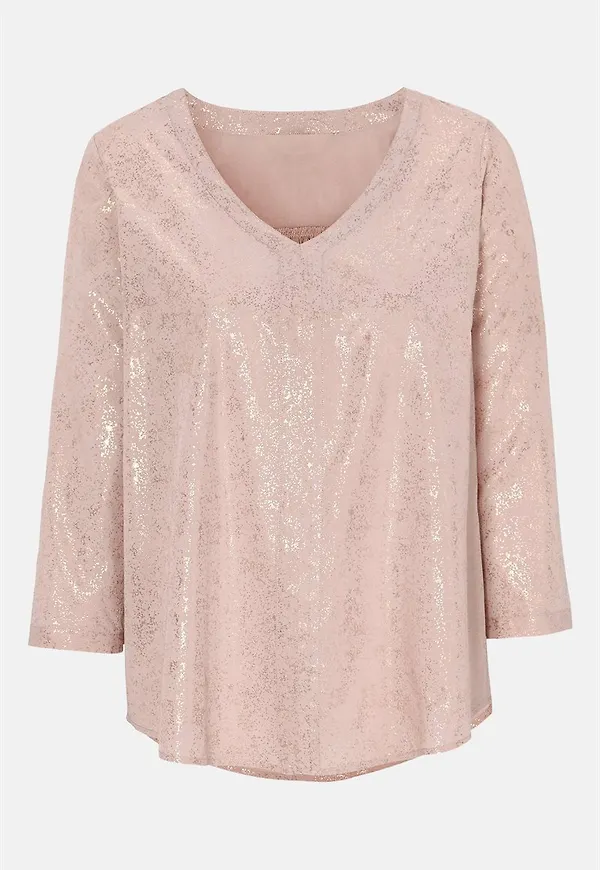 Blus med guldfärgat tryck