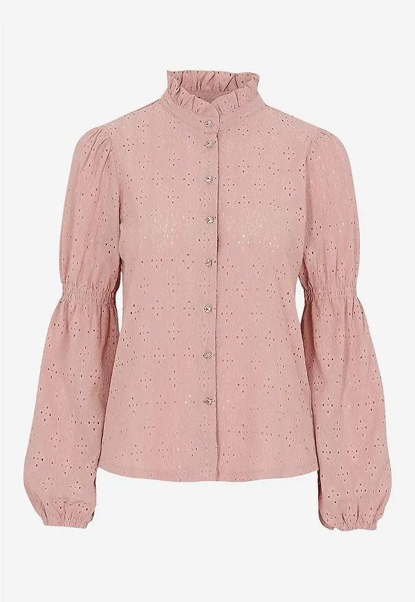 Blus med hålmönster Milan