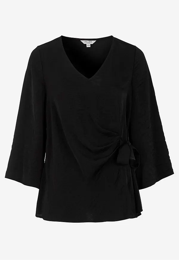 Blus med knytband