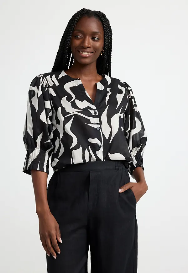 Blus med puffärm