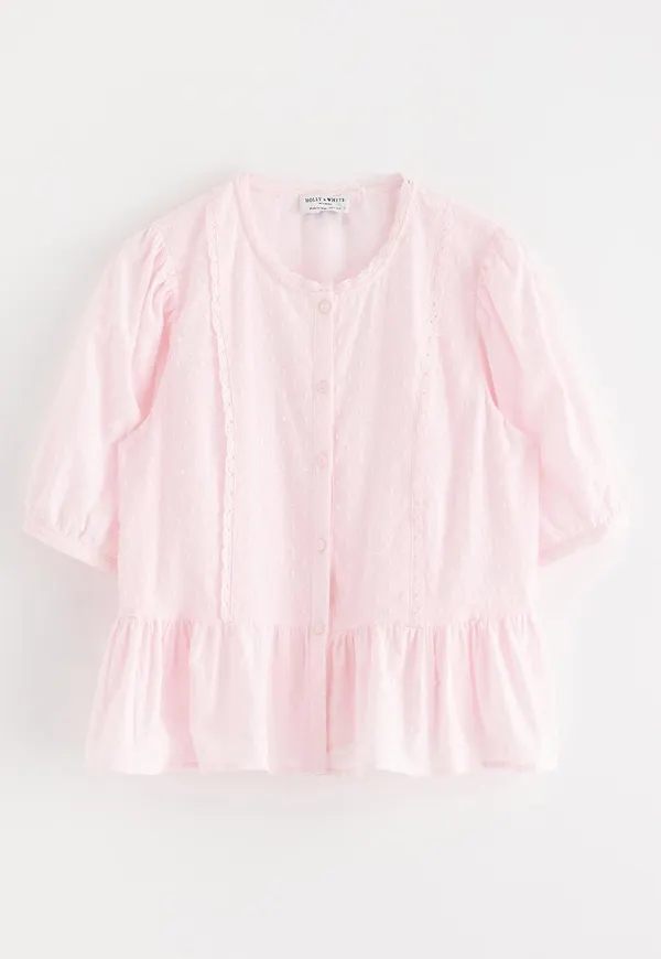 Blus med puffärmar