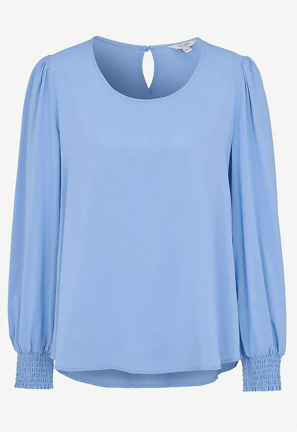 Blus med smock i ärmsluten