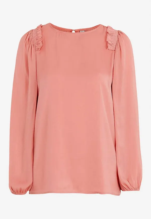 Blus med volangdetalj Pamela