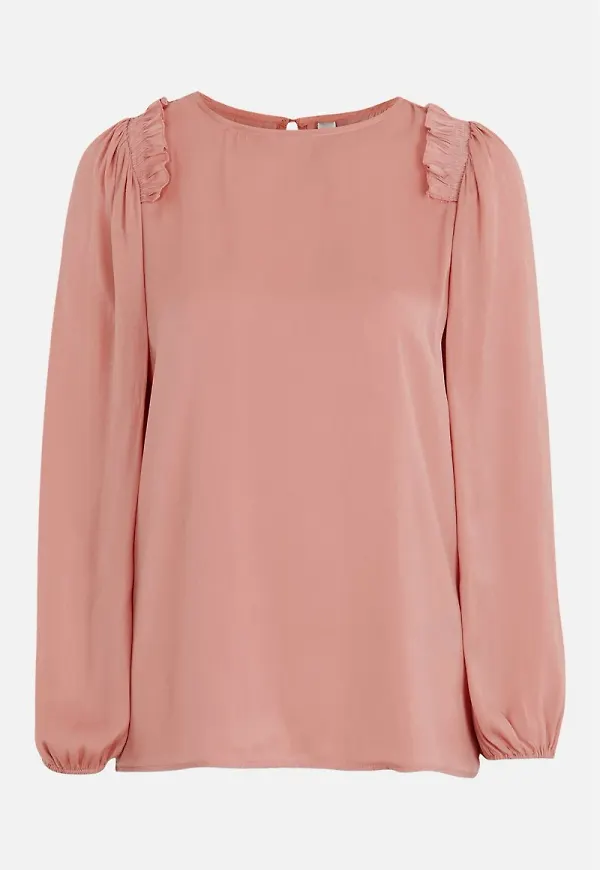 Blus med volangdetalj Pamela