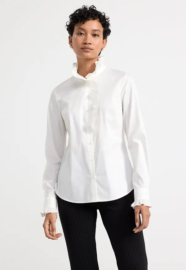Blus med volangdetaljer
