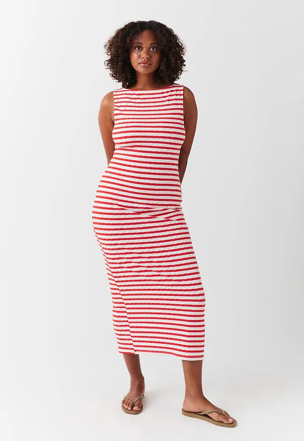 Boatneck rib dress