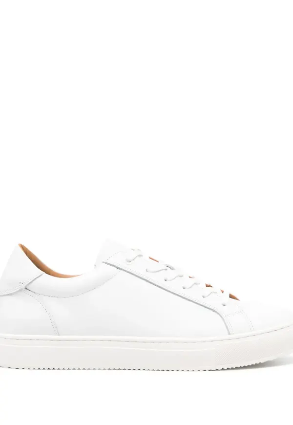 Boggi Milano lädersneakers med panel - Vit