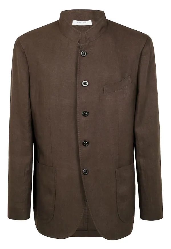 Boglioli blazer med ståkrage - Brun