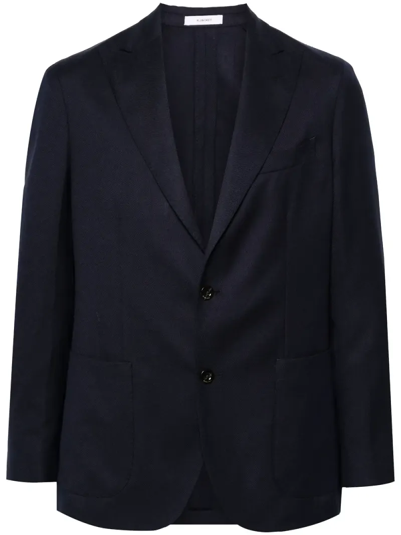Boglioli enkelknäppt blazer med struktur - Blå