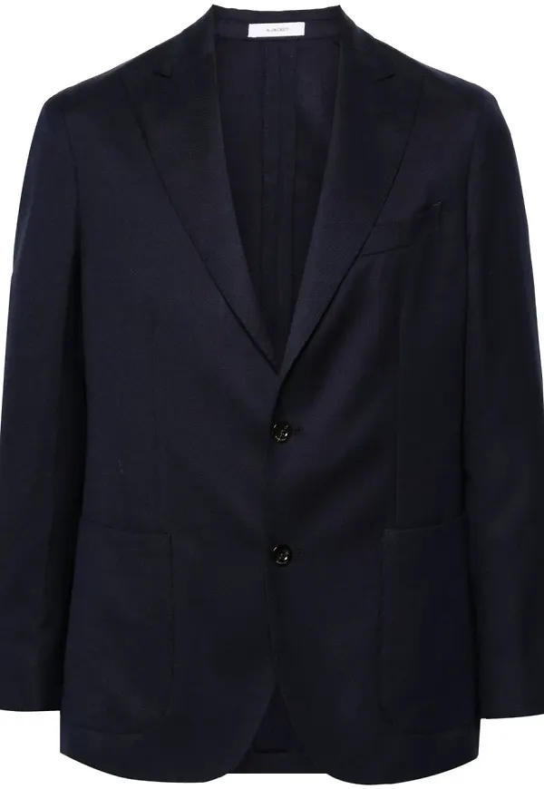 Boglioli enkelknäppt blazer med struktur - Blå