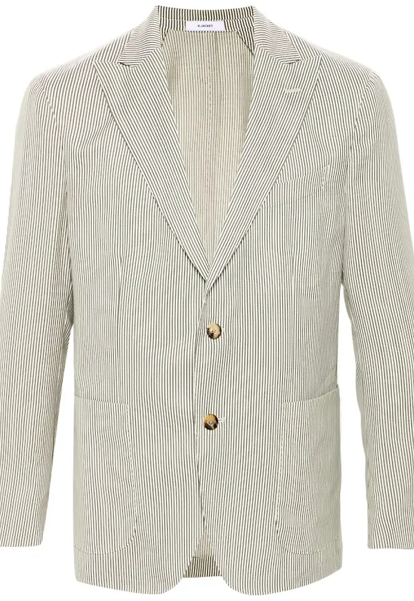 Boglioli randig enkelknäppt blazer - Grön