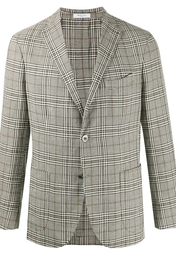 Boglioli skotskrutig enkelknäppt blazer - Neutral