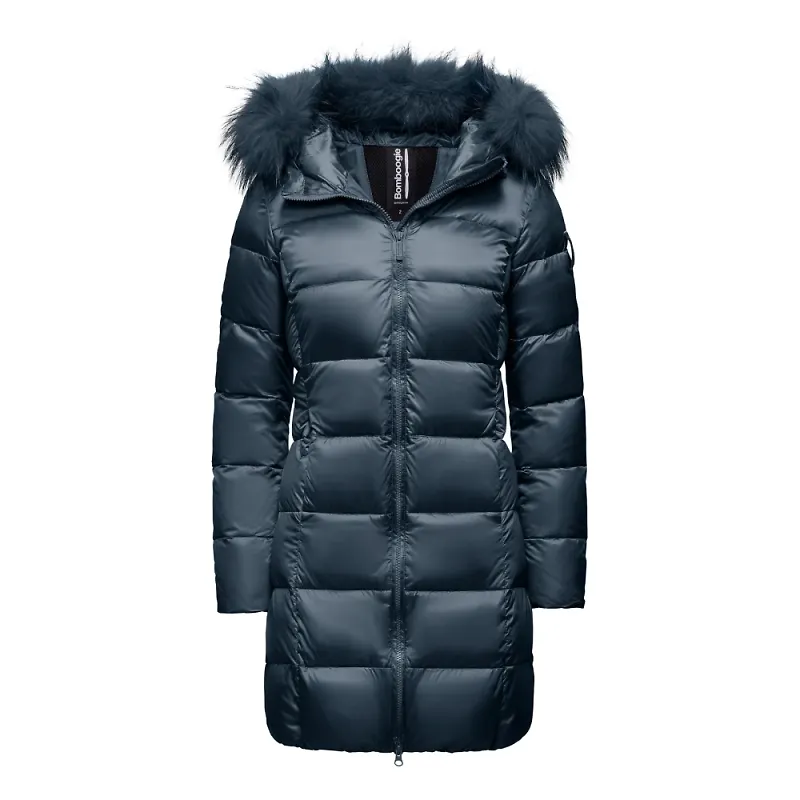 BomBoogie, Jacka, Dam, XL, Nylon, Bright Nylon Hooded Fur Puffer Jacket