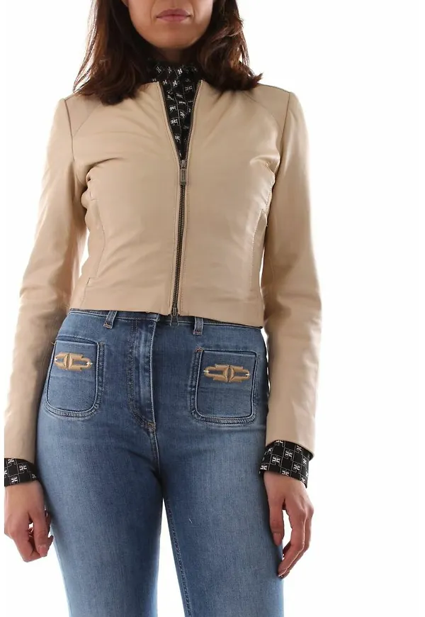 BomBoogie Leather Jackets Beige, Dam