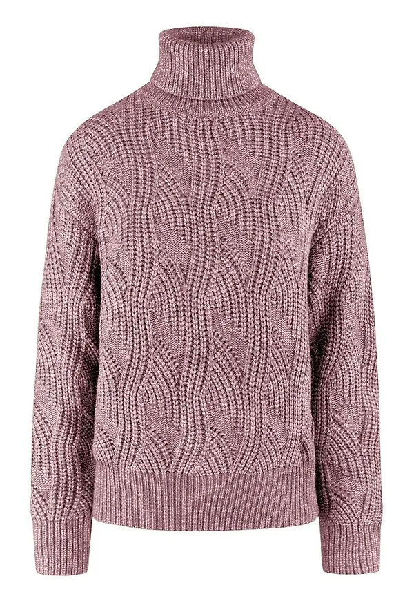BomBoogie Wool Blend Turtleneck Lila, Dam