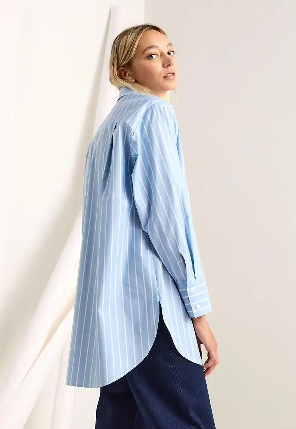 Bomullsskjorta i oversize-modell