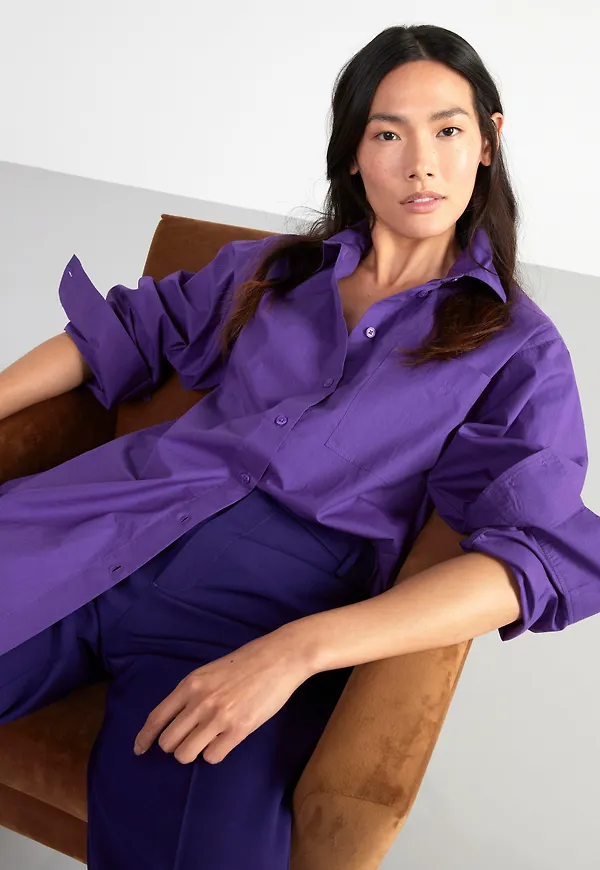 Bomullsskjorta i oversize-modell