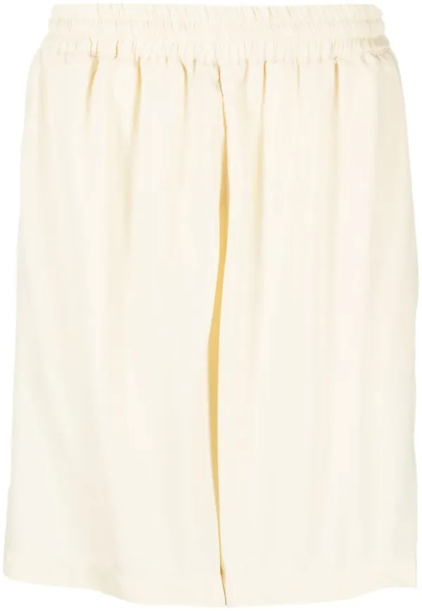 Bonsai bermudashorts med elastisk midja - Neutral