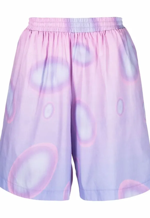 Bonsai tonade shorts med cirkeltryck - Lila