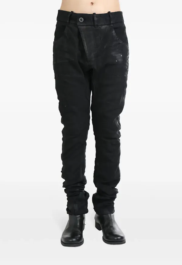 Boris Bidjan Saberi cotton drop-crotch jeans - Svart