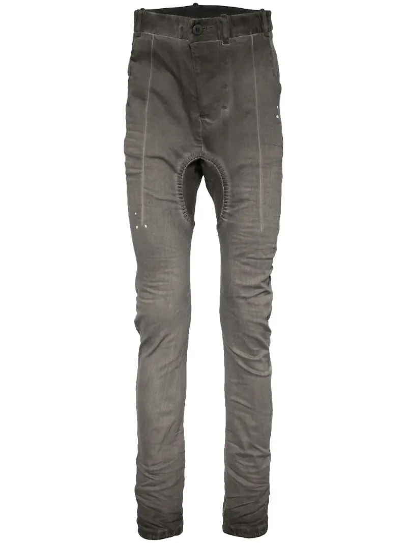 Boris Bidjan Saberi skinny-byxor med låg gren - Grå