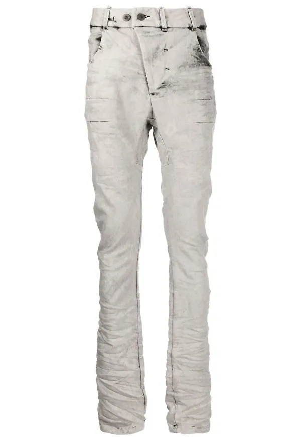 Boris Bidjan Saberi skinny-jeans med rysch - Grå
